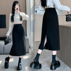 批发实拍 毛呢A字裙<b class='q'>半身</b>裙女2024新款高腰显瘦<b class='q'>半身</b>裙秋冬中长款<b class='q'>包臀</b>裙