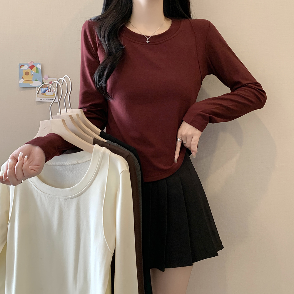 PF24436#大码女装新款长袖打底衫上衣女裝貨源服裝批發