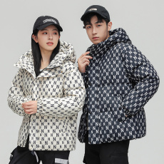 批发冬季90白鸭绒高品质新款<b class='q'>韩</b>版保暖时尚百搭防寒情侣款羽绒外套