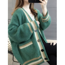 批发针织开衫<b class='q'>女</b>2024年秋季新款时尚洋气宽松加厚<b class='q'>外套</b>爆款毛衣<b class='q'>女</b>