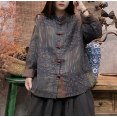 批发2025秋冬小众设计新中式盘扣<b class='q'>棉衣</b>棉服<b class='q'>中老年</b><b class='q'>妈妈</b>装立领长袖外套女