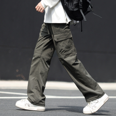 批发秋冬新款美式户外<b class='q'>工装</b>裤男百搭直筒冲锋裤高街潮牌阔腿休闲裤