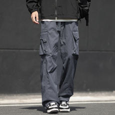批发秋冬新款美式户外<b class='q'>工装</b>裤松紧腰宽松阔腿裤休闲裤直筒裤长裤男