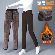 批发M---4XL灯芯绒束脚裤女<b class='q'>秋冬</b>新款高腰宽松运动裤显瘦休闲裤子