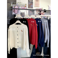 批发实拍实价休闲韩系长袖圆领针织开衫女装小马<b class='q'>宽松</b>显瘦外套上衣