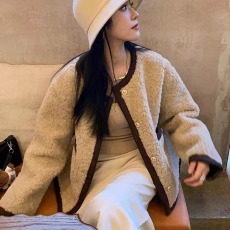 批发秋冬装新款大码<b class='q'>女</b>装小香风羊羔毛外套小个子短款上衣