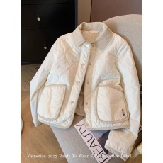 批发奥特莱斯清仓专柜<b class='q'>品牌</b>学院风撞色小熊翻领菱格棉衣棉服外套女秋冬