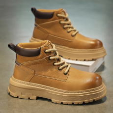 批发秋冬季新款厚底增高马丁靴超纤皮面高帮<b class='q'>英伦</b>风时尚休闲潮靴男靴