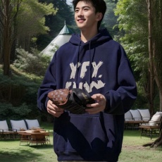 批发冬季新款加绒加厚连帽圆领卫衣男潮ins春秋宽松情侣外套潮流上衣