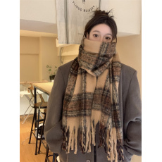 批发实拍不减价 氛围感格子围巾美拉德女秋冬百搭披肩学院风情侣保暖