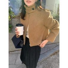 批发<b class='q'>韩国</b>ins羊毛大衣女冬季202新高级超好看呢子小香风短款毛呢外套