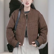 批发棉衣短外套2024秋冬<b class='q'>新款</b>竖条纹休闲棉衣外套<b class='q'>夹克</b>SY071