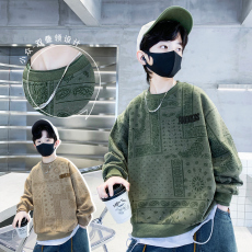 批发| 官图实价 | 纯棉华棉 | 后包领 | 秋季中大童刺绣满印花卫衣