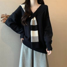 批发已出货<b class='q'>秋</b>冬装大码女装韩版时尚胖mm显瘦穿搭针织衫奶里奶气上衣