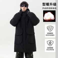 批发冬季新款高品质羽绒棉保暖时尚百搭防寒连帽连帽情侣羽绒棉衣外套