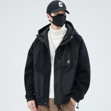 批发2024年冬季新款废土风外穿连帽防寒保暖冲锋衣外套夹克潮男工装