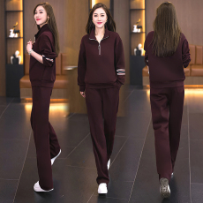 批发实拍大码潮牌休闲运动服套装女2025秋季新款长袖时尚两件套女