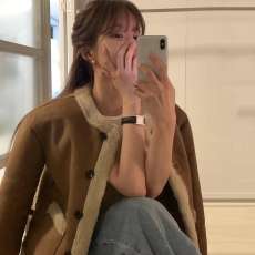 批发清仓特价 不退不换 正反两穿羊羔毛外套复古圆领口袋加厚保暖大衣