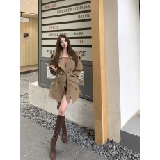 批发英伦风超好看双排扣风衣外套女小个子秋<b class='q'>冬</b>高级感大衣