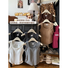 批发实价实拍 秋季德绒磨毛保暖带胸垫内搭<b class='q'>背心</b>外穿修身无袖打底上衣