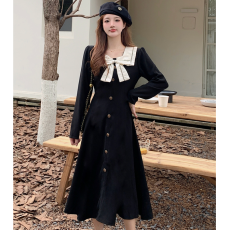 批发2025<b class='q'>春</b>装大码女装小香气质蝴蝶结设计感收腰连衣裙M-4XL200斤