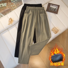 批发<b class='q'>哈伦裤</b>女秋冬2024新款爆款高腰加绒加厚显瘦宽松女士休闲萝卜裤子