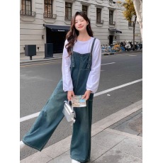 批发2026<b class='q'>孕妇装</b>春装新款气质抽绳<b class='q'>孕妇</b><b class='q'>背带裤</b>+纯色打底衫套装