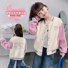 批发女童外套春秋款2024新款洋气童装<b class='q'>儿童</b>秋装棒球服女孩秋季<b class='q'>夹克</b>上衣
