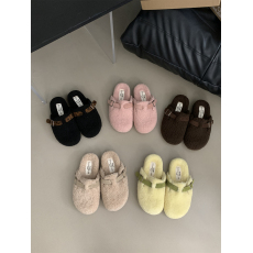 批发懒人羊羔毛内增高加绒包头勃肯拖鞋女外穿秋<b class='q'>冬</b>季松糕厚底晚晚棉鞋