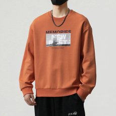 批发实拍2024秋冬新款重磅棉卫衣男宽松百搭套头印花韩版上衣