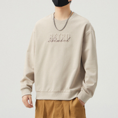 批发实拍2024秋冬新款潮牌钢印男士卫衣宽松百搭套头立体印花上衣