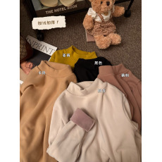 批发实价实拍秋<b class='q'>冬</b>新款羊羔绒加绒加厚半高领长袖保暖上衣打底衫