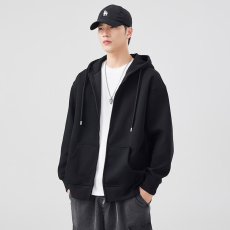 批发实拍2024秋冬新款重磅棉简约百搭开衫拉链连帽卫衣男女款街头帽衫