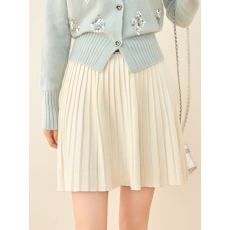 批发实拍◆显瘦百搭针织百褶<b class='q'>短裙</b>2024秋冬韩版辣妹小个子半身裙