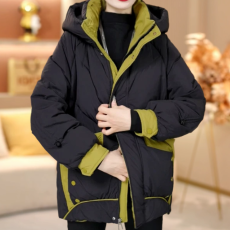 批发官图原版品质<b class='q'>高档</b>拼接棉衣外套厚棉服冬季新款气质保暖羽绒棉服