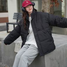 批发日系奶杏色立领棉衣棉服女冬季宽松bf休闲加厚保暖防寒面包服外套