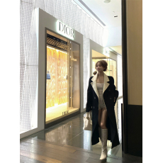 批发实拍实价黑色毛呢新款高级感拼接赫本风气质<b class='q'>中长款</b>加厚呢子外套
