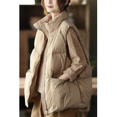 批发羽绒服马甲女2025年新款秋冬保暖马夹宽松短款背心白鸭绒坎肩外穿