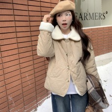 批发实拍实价~日系温柔奶呼呼棉服冬季两面羊羔绒加绒<b class='q'>外套</b>小个子韩版