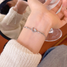 批发轻奢小众高级感星星月亮手链女百搭气质抽拉式锆石手环手饰品