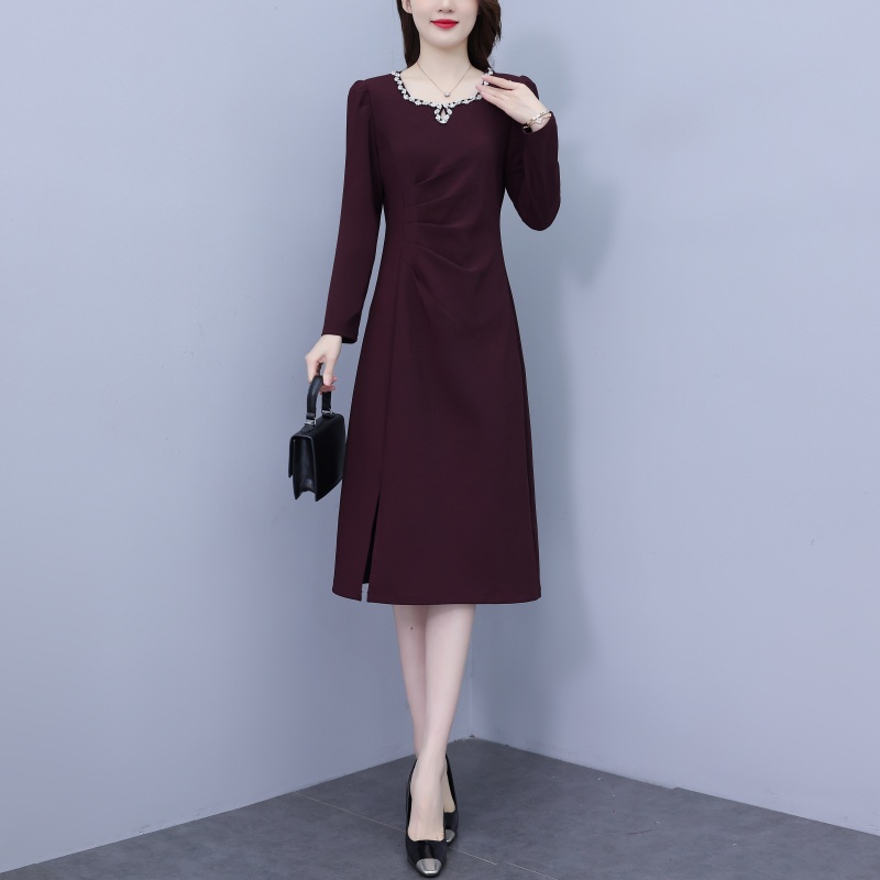 PF26306# 轻奢高级感连衣裙女新款贵夫人气质收腰显瘦开叉礼服裙子女裝貨源服裝批發
