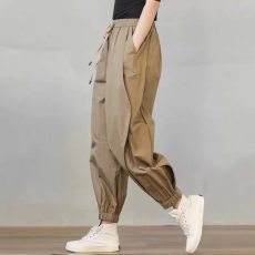 批发大码女装春秋2025新款胖mm棉麻裤子胖妹妹夏季薄款休闲<b class='q'>女士</b><b class='q'>哈伦裤</b>