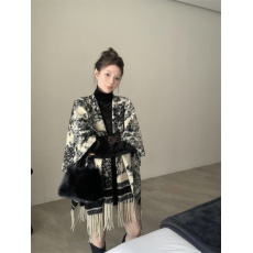 实拍不减价 水墨黑白花纹围巾秋围脖韩版百搭高级感保暖斗篷披肩