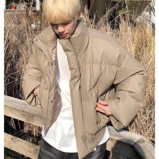 批发高质量PU皮 冬季美式宽松PU棉服男女棉袄加厚外套棉衣情侣装保暖