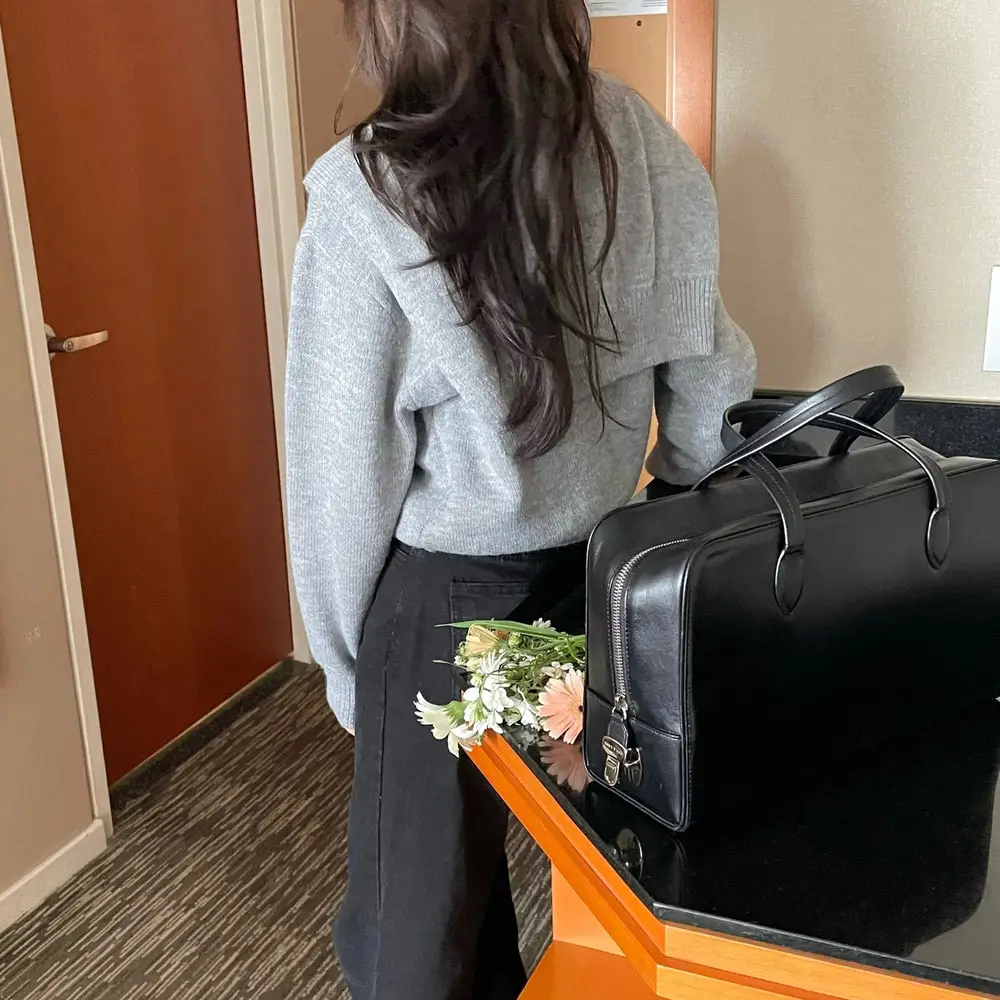 한국 스타일 빈티지 심플 원피스 니트 세트 상세 이미지 7