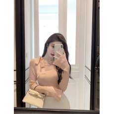 批发绑带长袖针织衫女秋季纯欲修身短款内搭打底衫上衣