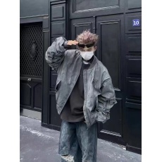 批发网图 2024冬废土风褶皱设计bomber飞行服夹克棒球服美式棉服外套