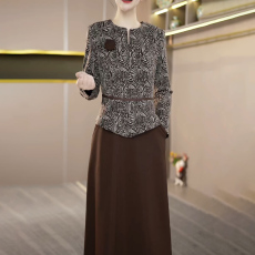 批发<b class='q'>连衣裙</b>2024新款女秋冬十三行爆款高档品牌气质妈妈长袖打底配大衣