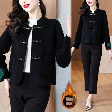 批发<b class='q'>羊绒</b><b class='q'>大衣</b>女2025秋冬新款小个子羊毛短款毛呢外套国风新中式