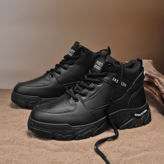 批发男士秋冬高帮马丁靴皮面厚底增高户外运动机车大黄靴系带<b class='q'>休闲</b>男靴